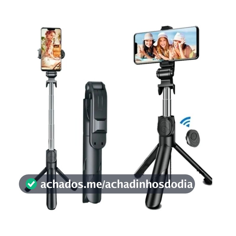 Bastão de selfie telescópico Bluetooth com controle remoto para celular com suporte de tripé com luz para selfie