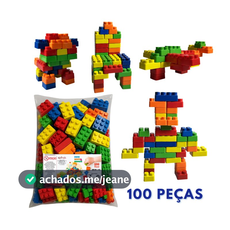 Blocos de Montar Infantil 50 100 e 200 Peças Didatico Monta Monta Colorido