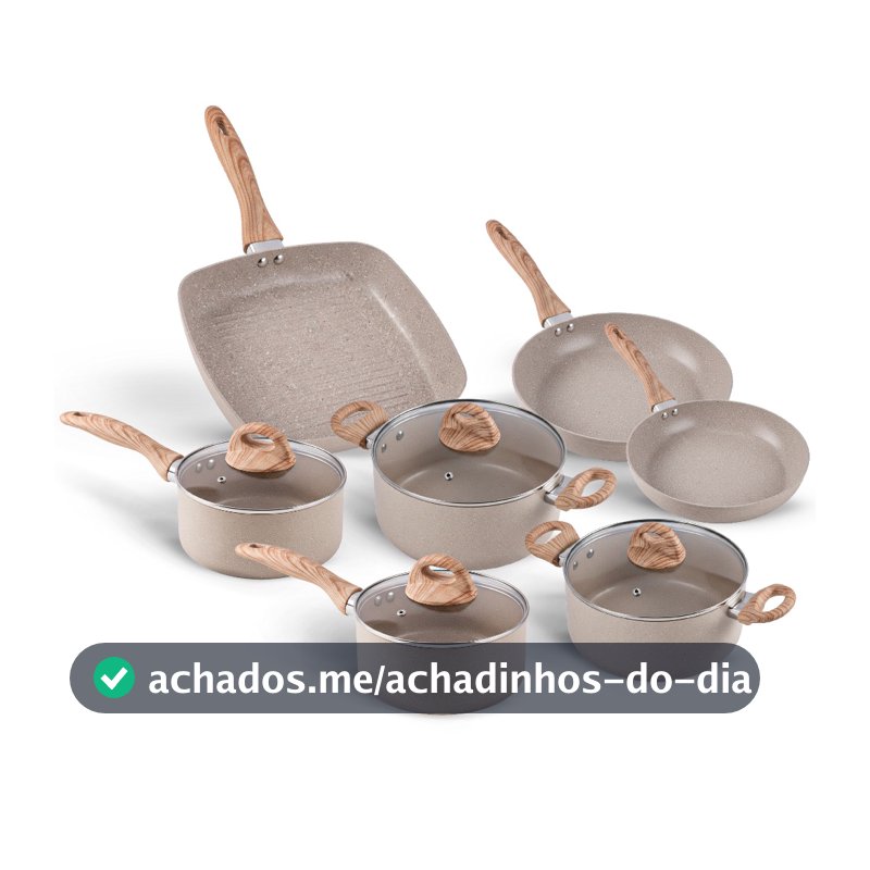Jogo de Panelas 7 peças Smart Plus Areia indução Brinox