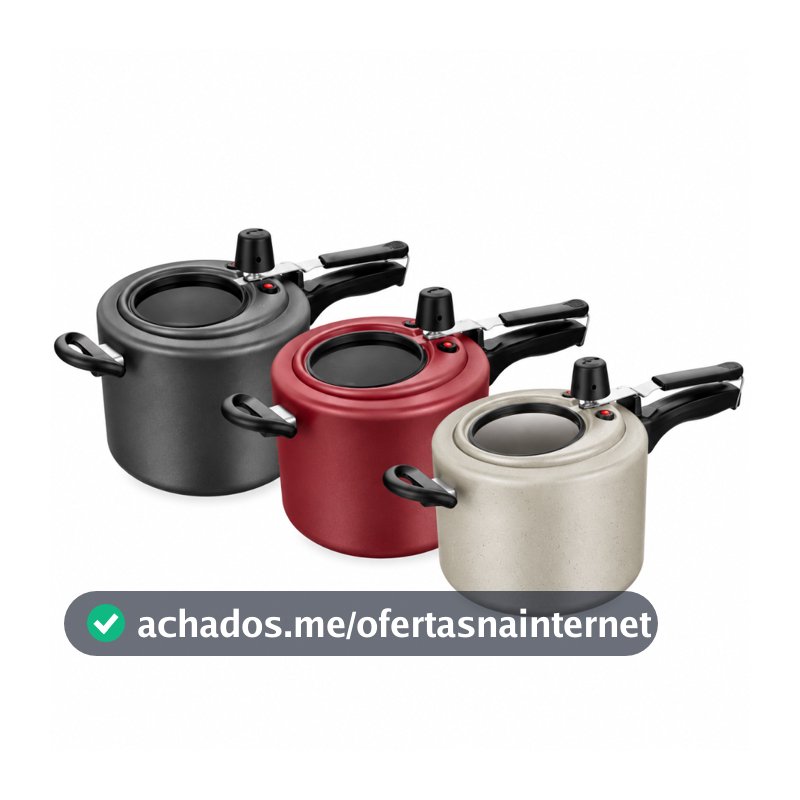 Panela de Pressão 4,5L Com Visor Fechamento Interno Antiaderente MTA CORES
