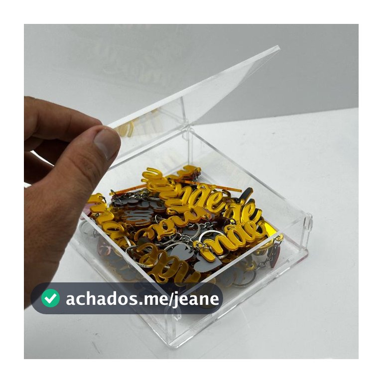 Caixa Organizadora Porta Guardanapo Acrílico Cristal 15x15 Tampa Flip Caixinha Multiuso Transparente