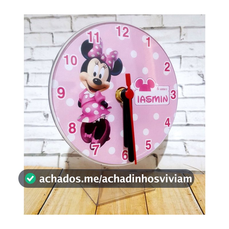 Relógios de Mesa Tema Minnie, Lembrancinhas Aniversario