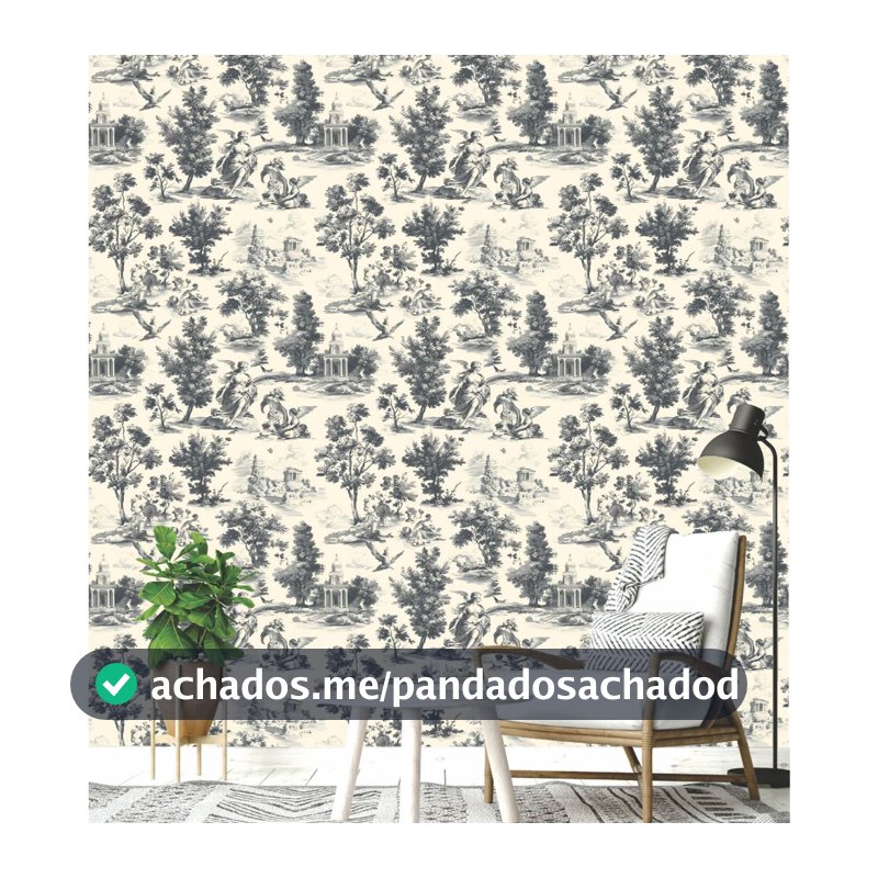 Papel de Parede Grécia Antiga Toule de Jouy Auto Colante
