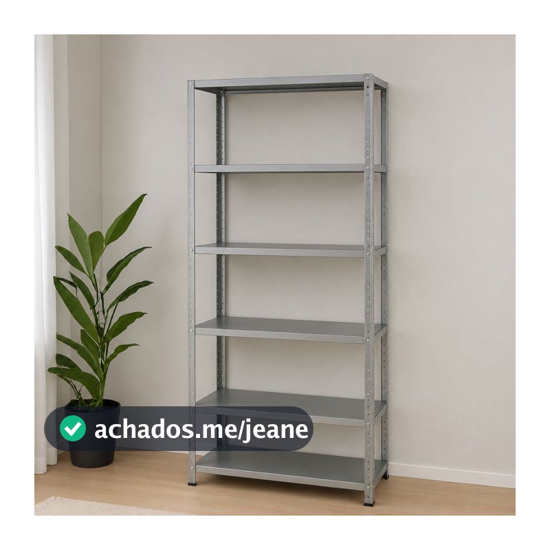 Prateleira De Aço 90x198 Com 6 Divisoria Galvanizada Multiuso Armario Estante Industrial
