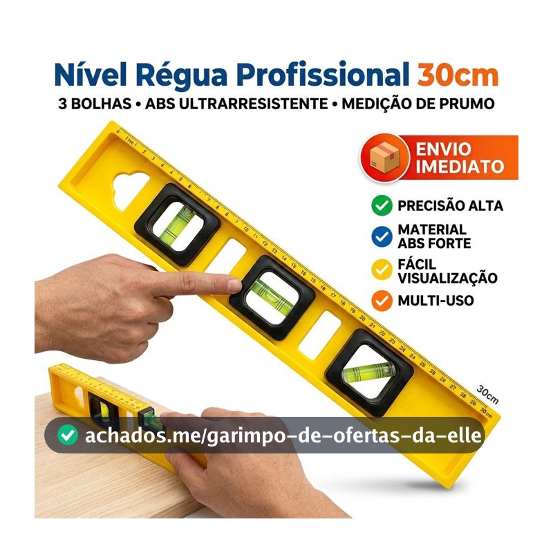 Nível Régua 3 Bolhas 30 cm 40cm 50cm Profissional ABS De Prumo Medição Nivelador Pronta Entrega