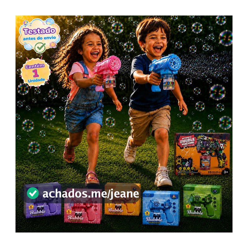 Lança Bolhas Automatico Infantil Com Luz LED Brinquedo Divertido Para Crianças