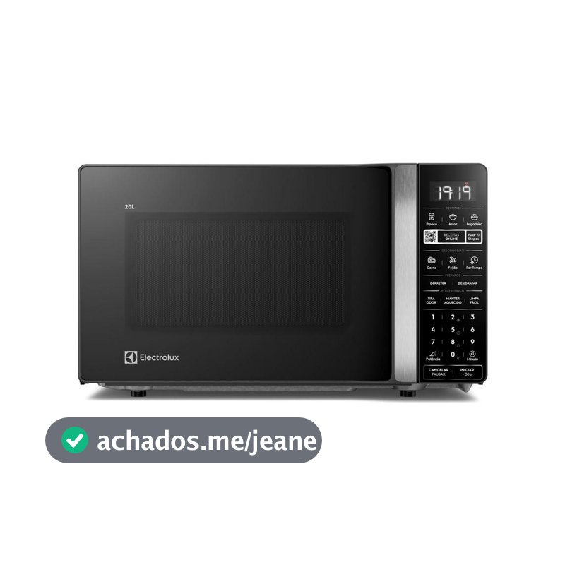 Micro-ondas Electrolux Efficient 20L Preto Função Descongelar e Receitas Pré-Programadas (ME20P)
