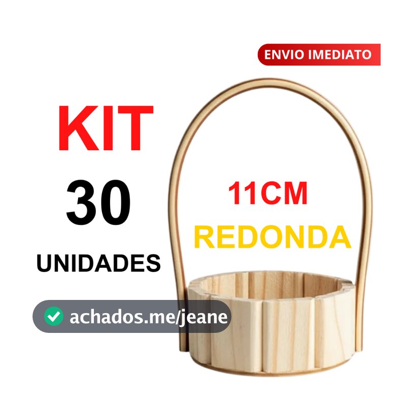 Kit 30 Cesta Mini Redonda 11 Centímetros