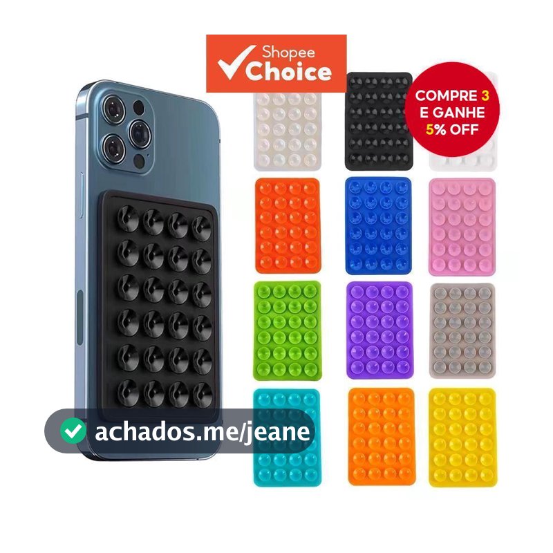 Nova Ventosa De Silicone Dupla Face-Adesivos Quadrados Antiderrapantes Para Suporte De Telefone