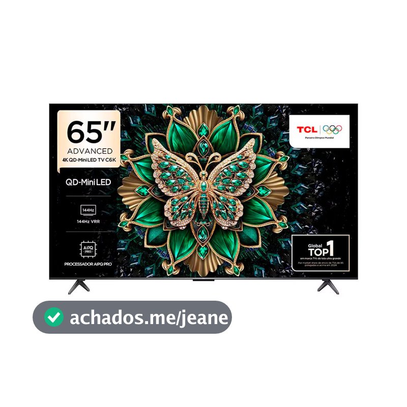 Smart TV 65 65C6K 4K QD-Mini Led 144Hz com Sistema Operacional Google TV TCL