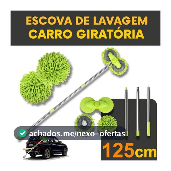 Mop para lavagem de carros, escova de limpeza ajustável de cabeça dupla, superabsorvente