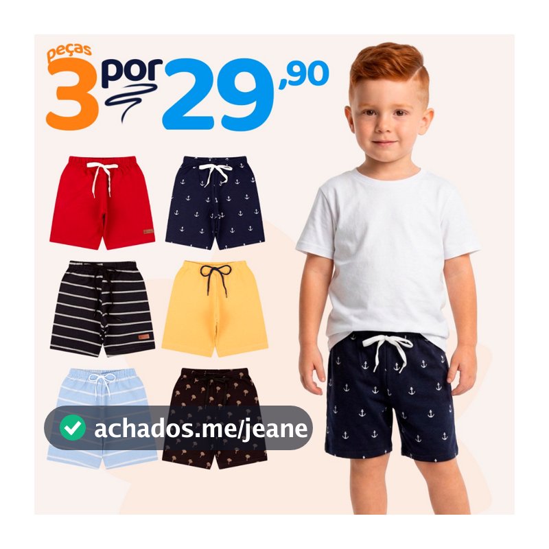 Kit 3 Bermudas Bebê Menino Neném Baby Moletinho Algodão Masculino Verão Casual Roupas Shorts Lisa Dia a Dia Kids
