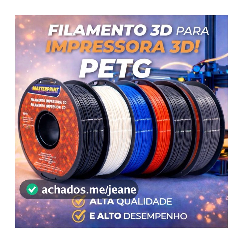 Filamento PETG Masterprint 1.75mm 1kg Alta Resistência para Impressora 3D