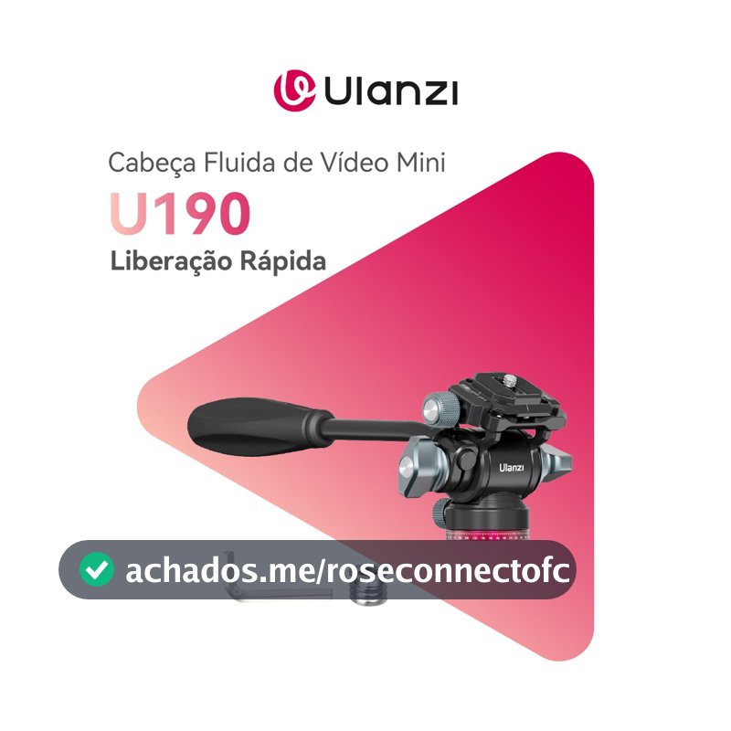 ULANZI U190 Cabeça Fluida de Vídeo Mini para Tripé com Liberação Rápida Arca-Swiss, Leve e Estável