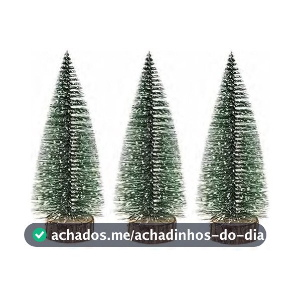 3 Mini Árvore De Mesa Nevada Ou Dourada Enfeite Decoração Festa Natal
