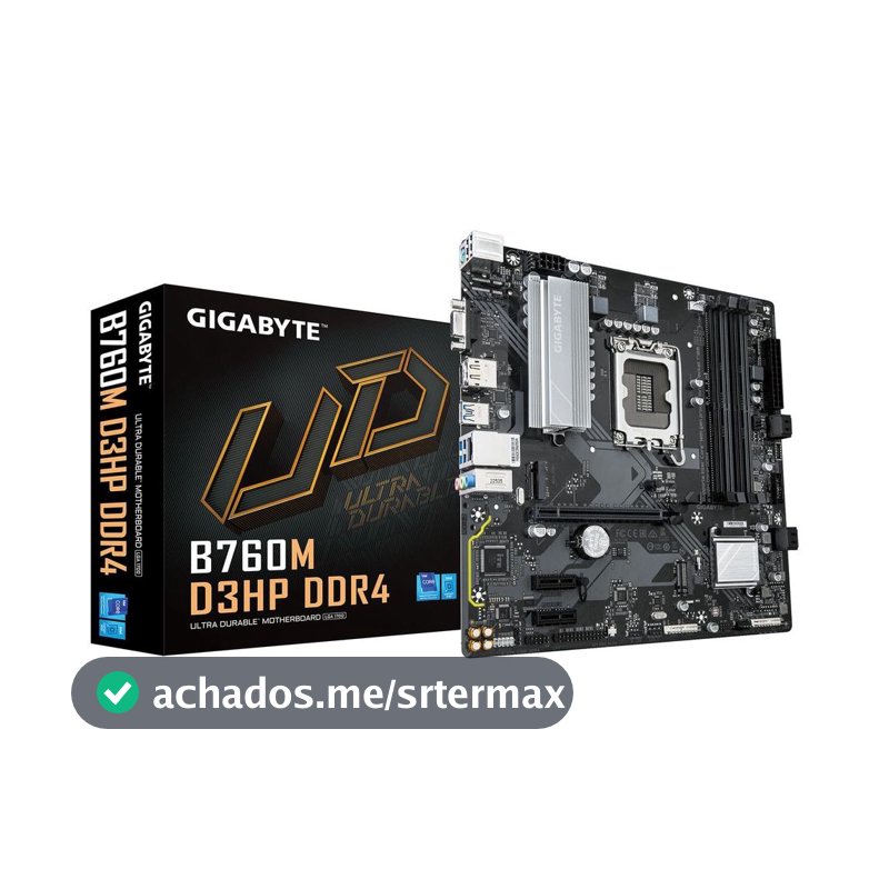 Placa Mãe Gigabyte B760M D3HP DDR4 LGA 1700 4x DDR4 Chipset B760 mATX