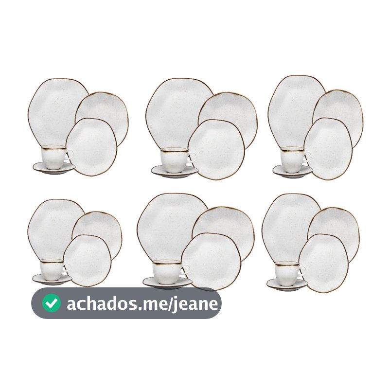 APARELHO DE JANTAR COMPLETO PORCELANA OXFORD MARESIA 30 PÇS