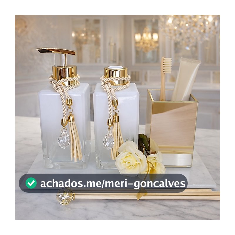 Kit Lavabo Banheiro com Porta Escova - Square Branco Degrade 250ml
