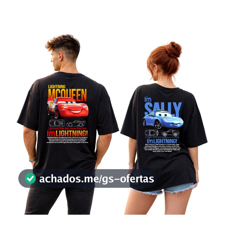 Kit 2 Camisetas Conjuntos De Casal streetwear COUPLE MCQUEEN e SALLY