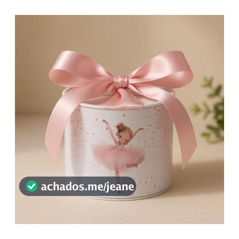 Kit Tubolatas Personalizadas Bailarina 5x6cm Lembrancinha Festa, Chá de Bebê, Casamento ou Batizado