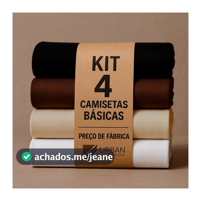 Camiseta Básica Lisa 4 Unidades Camisa Kit Cores Blusa 100% Algodão Premium
