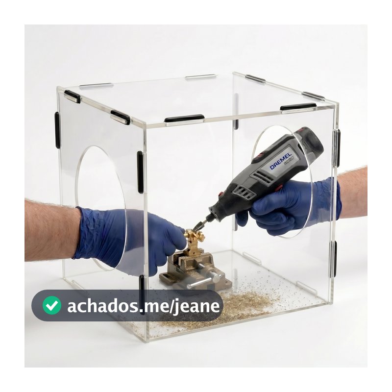 Caixa Proteção para Retífica Pó Polimento Gravação Usinagem Acrílico Transparente Portátil, à prova de poeira, Gaiola