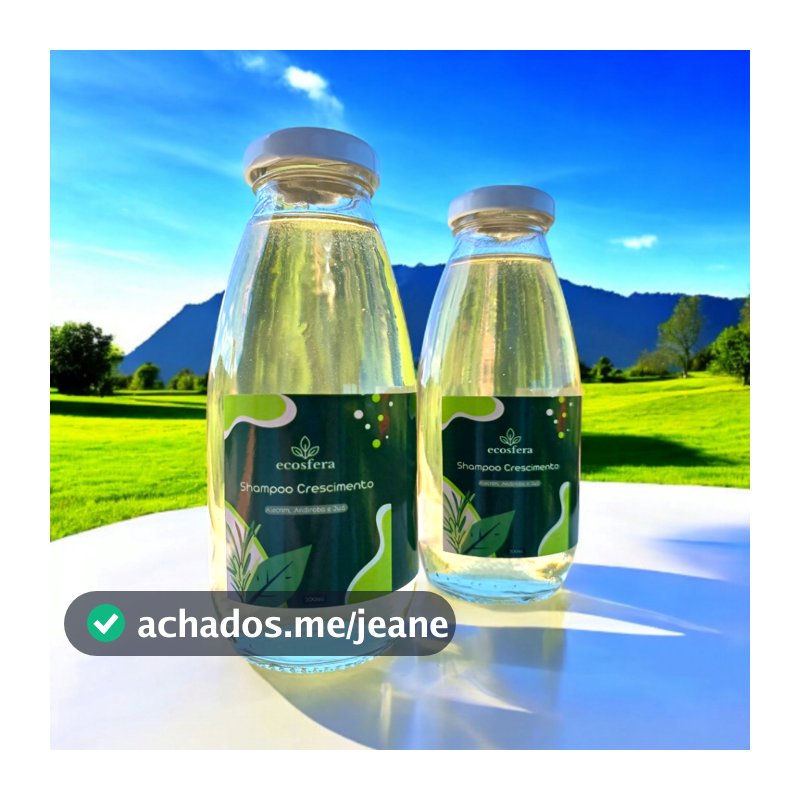 Shampoo Crescimento Alecrim, Andiroba Juá - Sem Sal - Vegano, 300ML