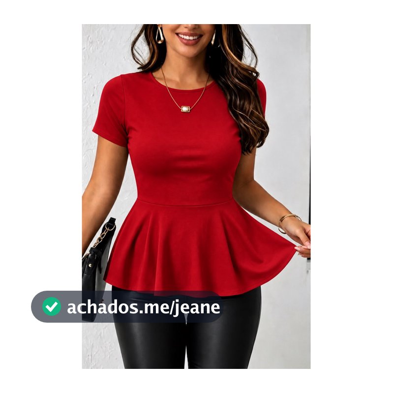 Blusa feminina peplum cotton feminina
