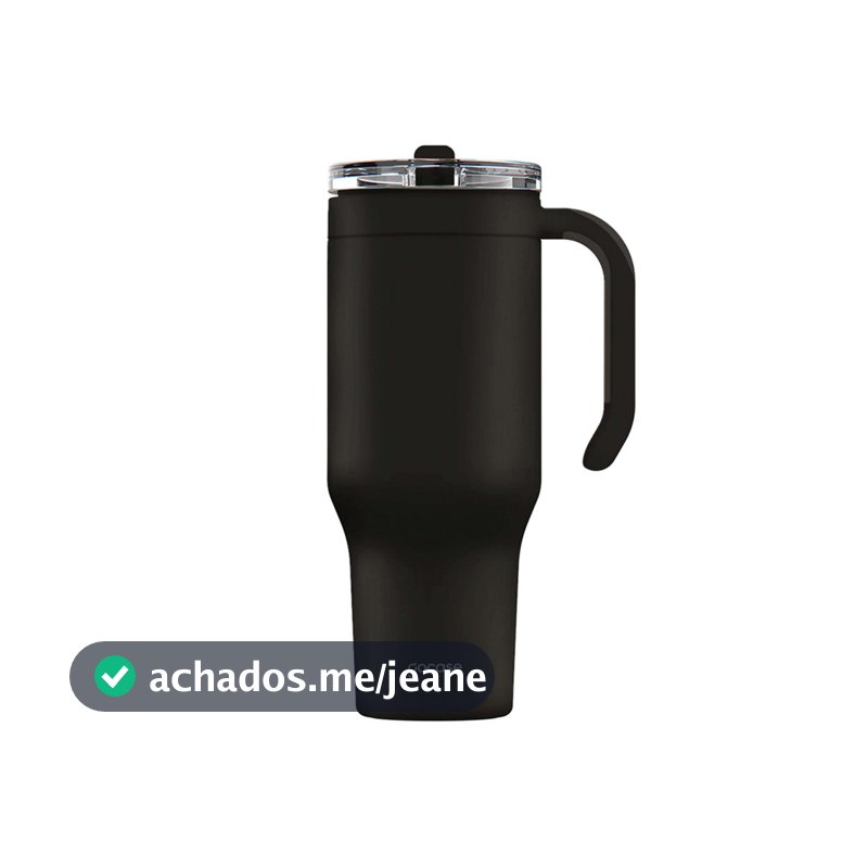 Copo Life Gocase 880ml - Aço Inox, Tampa e Canudo Tritan, Isolamento a Vácuo Bebidas Quente e Fria