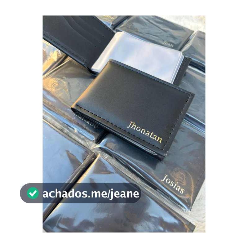 Kit 10 Unidades Carteira Masculina Couro Sintetico Personalizada Com Nome Ou Iniciais