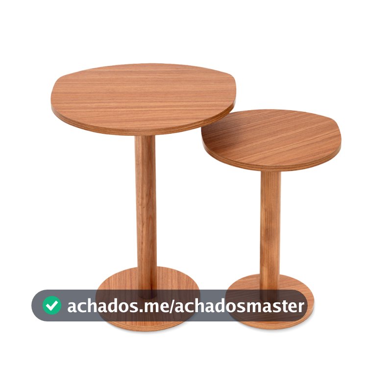 Mesas Laterais Monopé De Madeira Design Orgânico Canto Cama Alt. 45/55cm - Mel