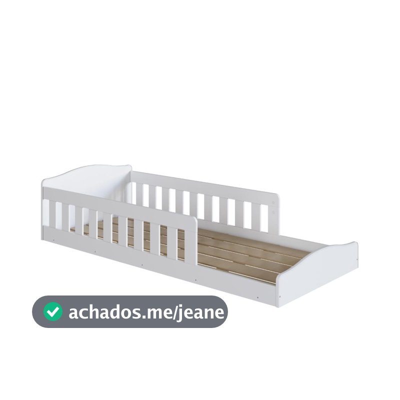 Cama Montessoriana Infantil de Chão com Cercado Linha Encanto Branco - Completa Móveis