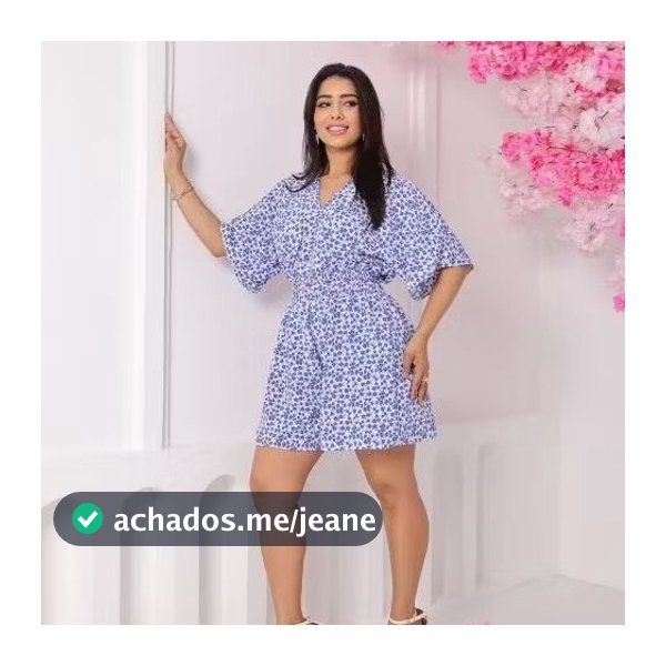 macaquinho curto feminino - manga larga morcego, gola V e tecido Crepinho - elegância.