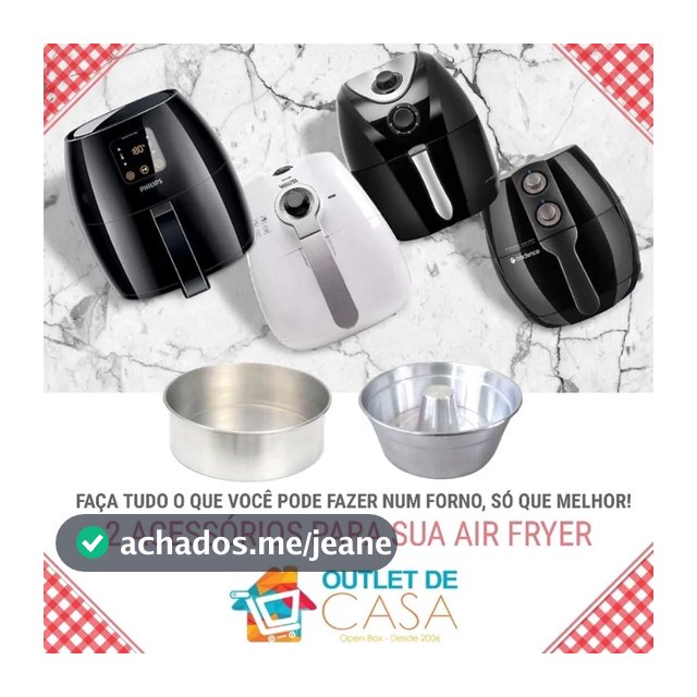 2 Formas de Bolo, Torta e Pudim Alumínio - Acessório p/ Fritadeira s/ óleo Air Fryer e Mini Fornos