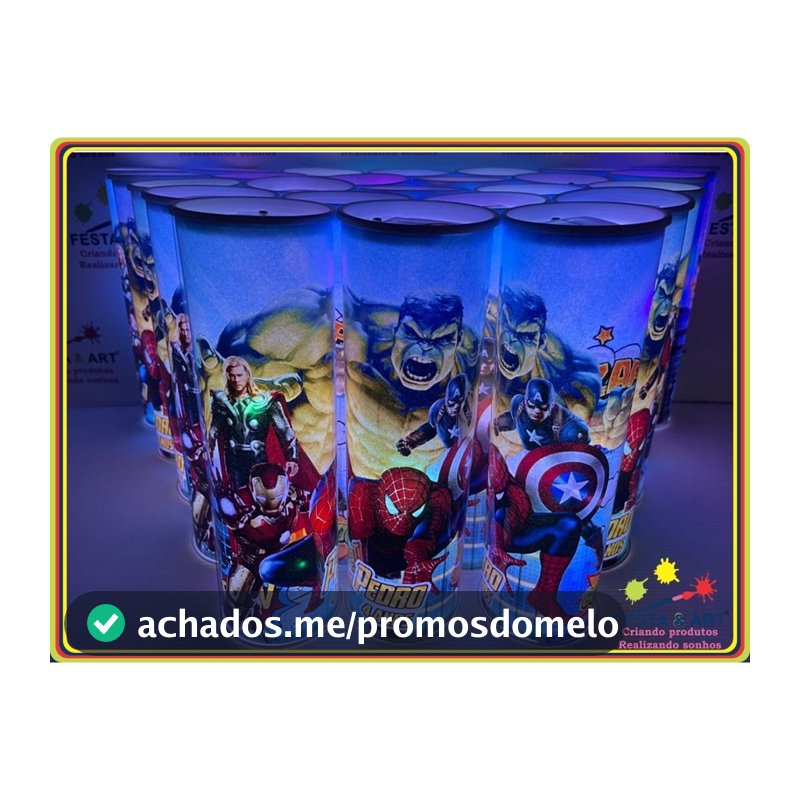 20 Centro de Mesa Luminária Led - Vingadores