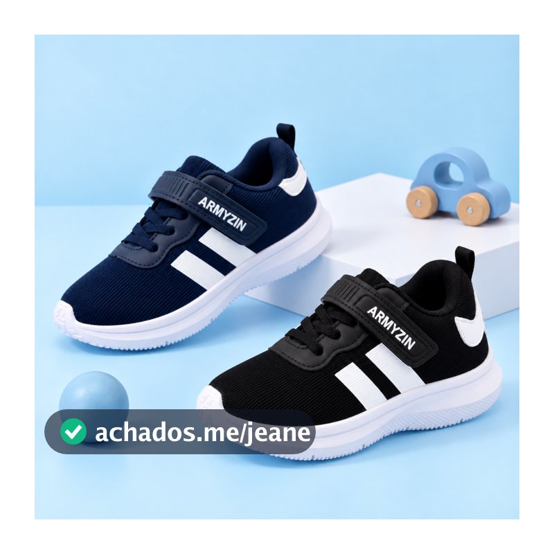 Kit 2 Pares Tenis Infantil Menino Menina Escolar Com Velcro Macio Confortavel