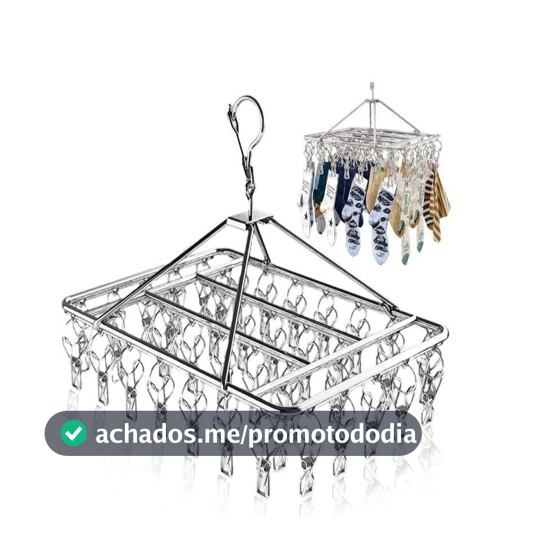 Varal 8/10/20/40 Prendedores Roupa Bebe Calcinha Cueca Dobrável Inox