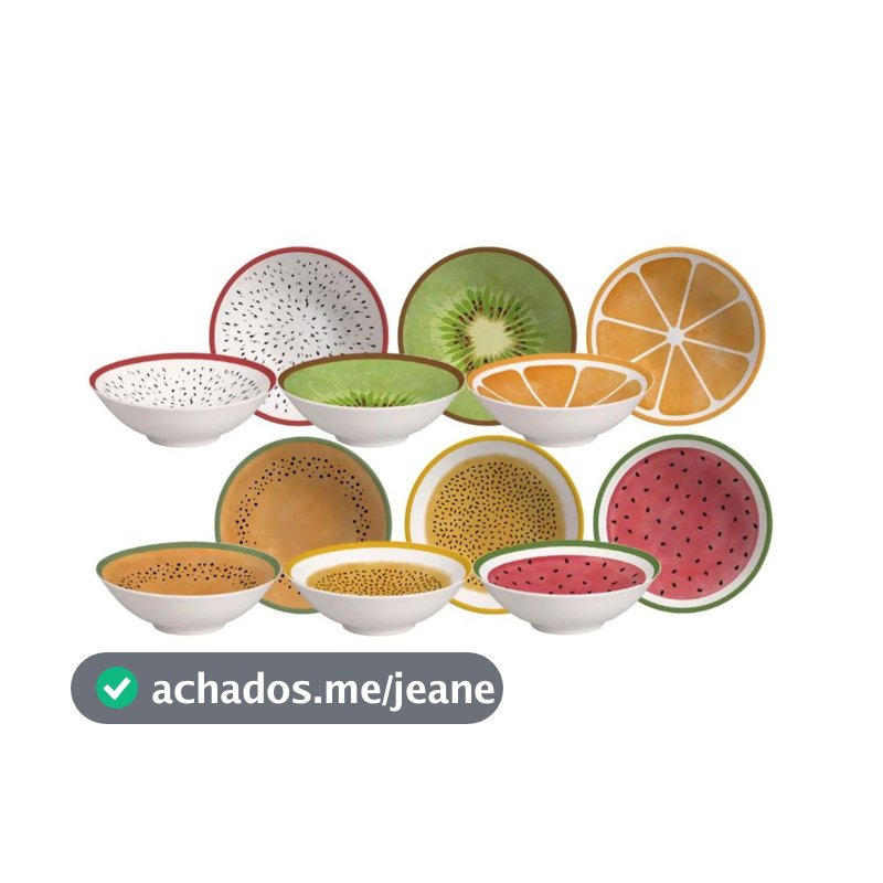 Conjunto 6 Bowls Decorados Salada De Frutas 300ml Multicolorido