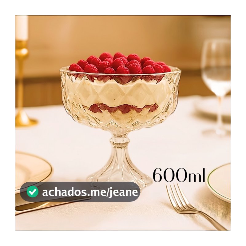 Centro de Mesa de Vidro ou travessa de sobremesa  Modelo Diamante 600ml Vidro Trabalhado Resistente