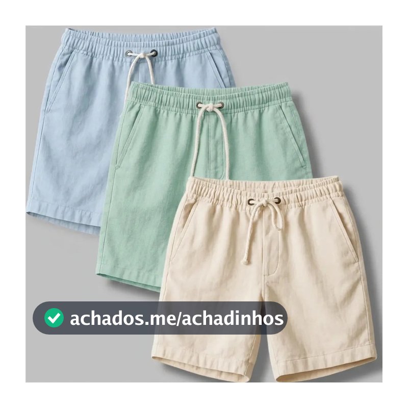 Kit 3 Shorts Masculino Bermuda Linho Verão Envio Imediato Confortável