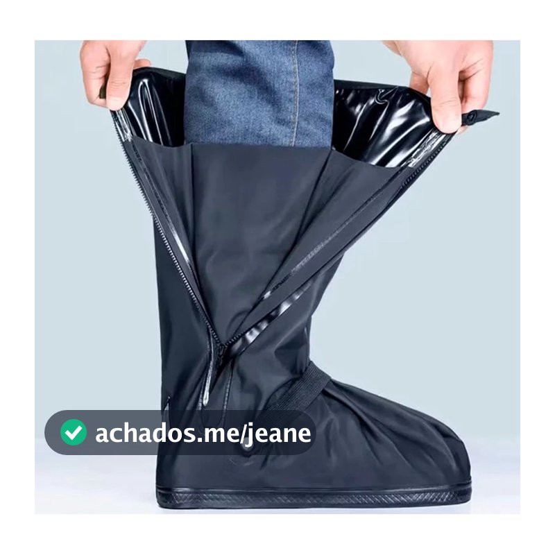 bota Galocha Impermeável Polaina Unissex para Chuva Motoqueiro | Cobre Sapato Borracha Antiderrapante