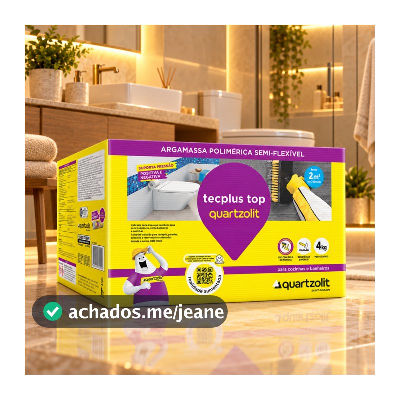 Impermeabilizante Tecplus Top Quartzolit 4kg Argamassa Cimentícia Laje Banheiro Piscina Parede Contra Umidade