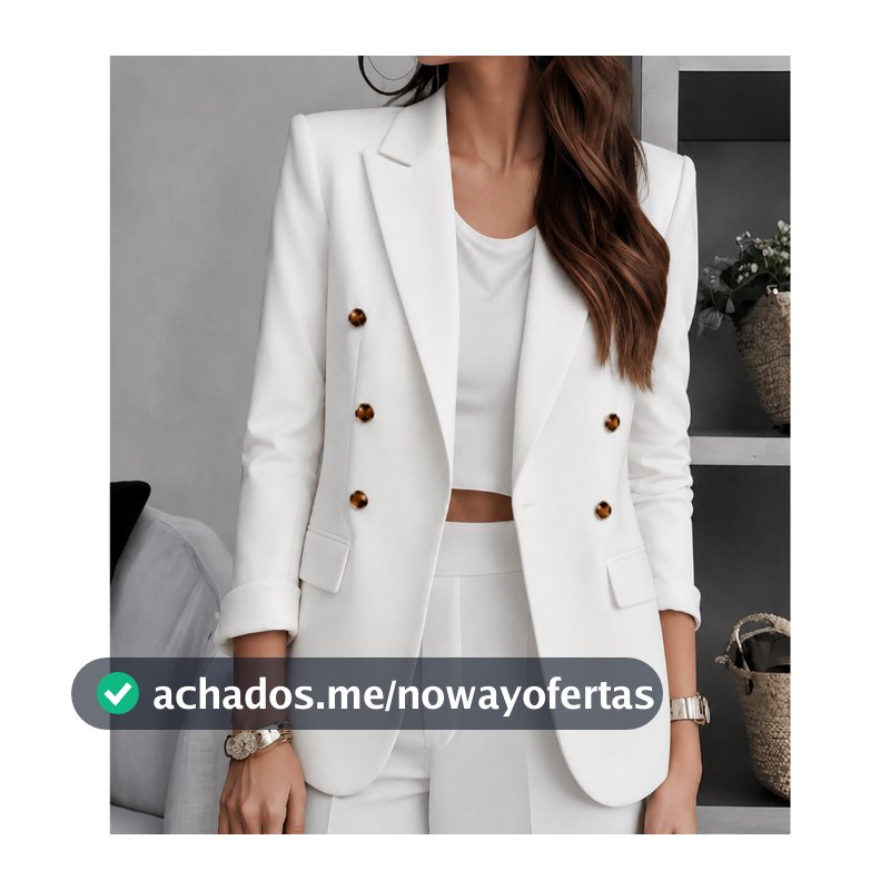 Blazer Feminino Alfaiataria Premium Botões Dourados
