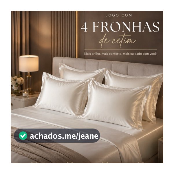 Kit 4 Fronhas de Cetim 50x70cm Anti Frizz | Cabelos Mais Macios e Brilhantes