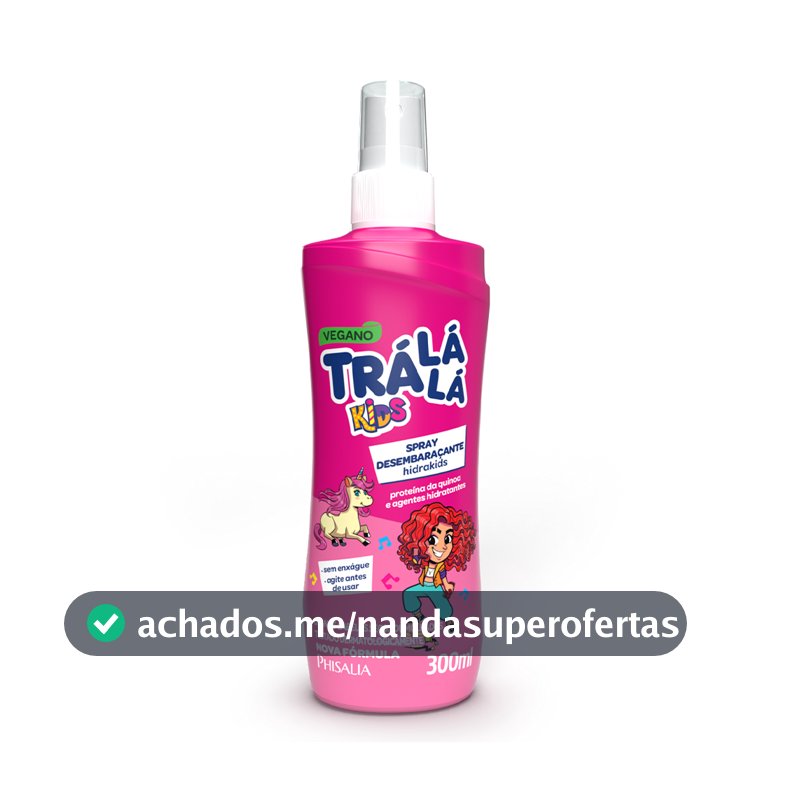 Spray Desembaraçante Hidratante Trá Lá Lá Kids Sem enxágue HidraKids 300ml