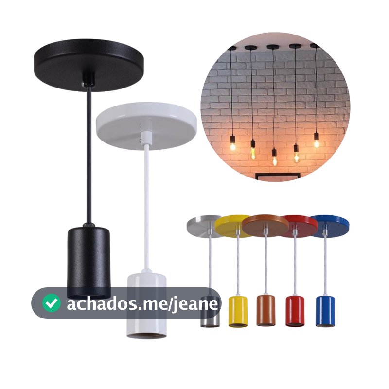 Pendente Copinho Vintage em Alumínio Várias Cores Para Balcão Cozinha Banheiro - T&T Iluminação