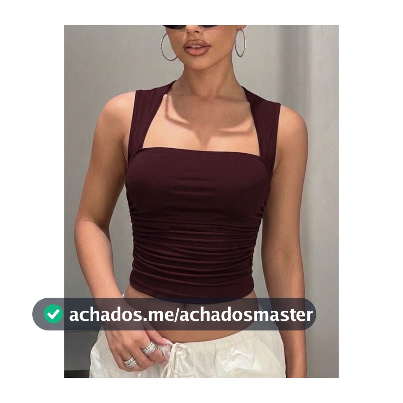 Blusa Feminina Regata Decote Reto Justa Básica Moda Blogueira