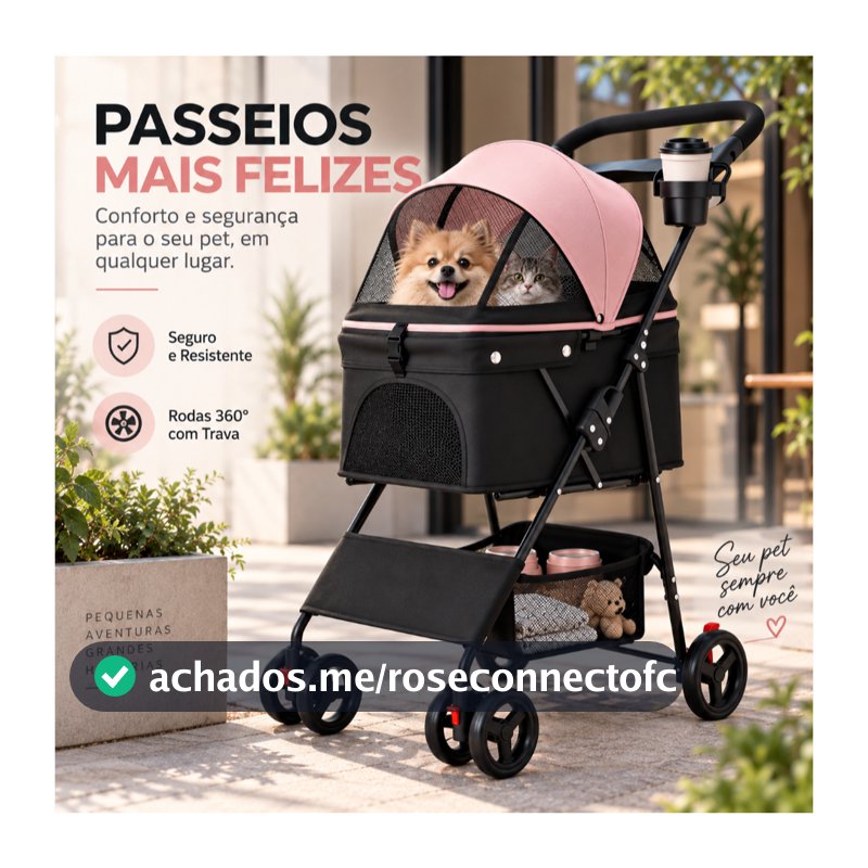Carrinho Passeio Pet Premium Animal Estimação Até 15kg