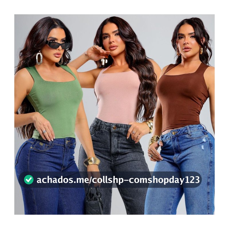 Blusa Feminina Gola quadrada Marrom delicada Suplex Elegante Forro duplo