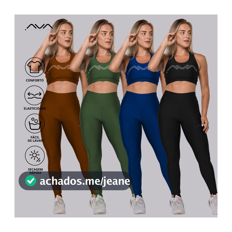 Conjunto Feminino Academia Top e Legging AVA Fitness Originals